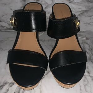 Tommy Hilfiger. Black wedge sandal. EUC. Size 7.5